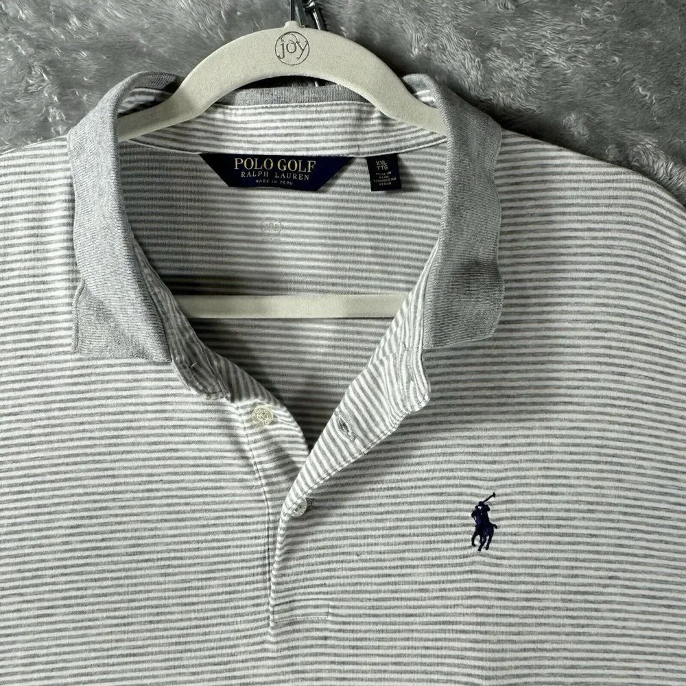 Ralph Lauren Golf Polo Shirt‎ Mens XXL Gray Striped